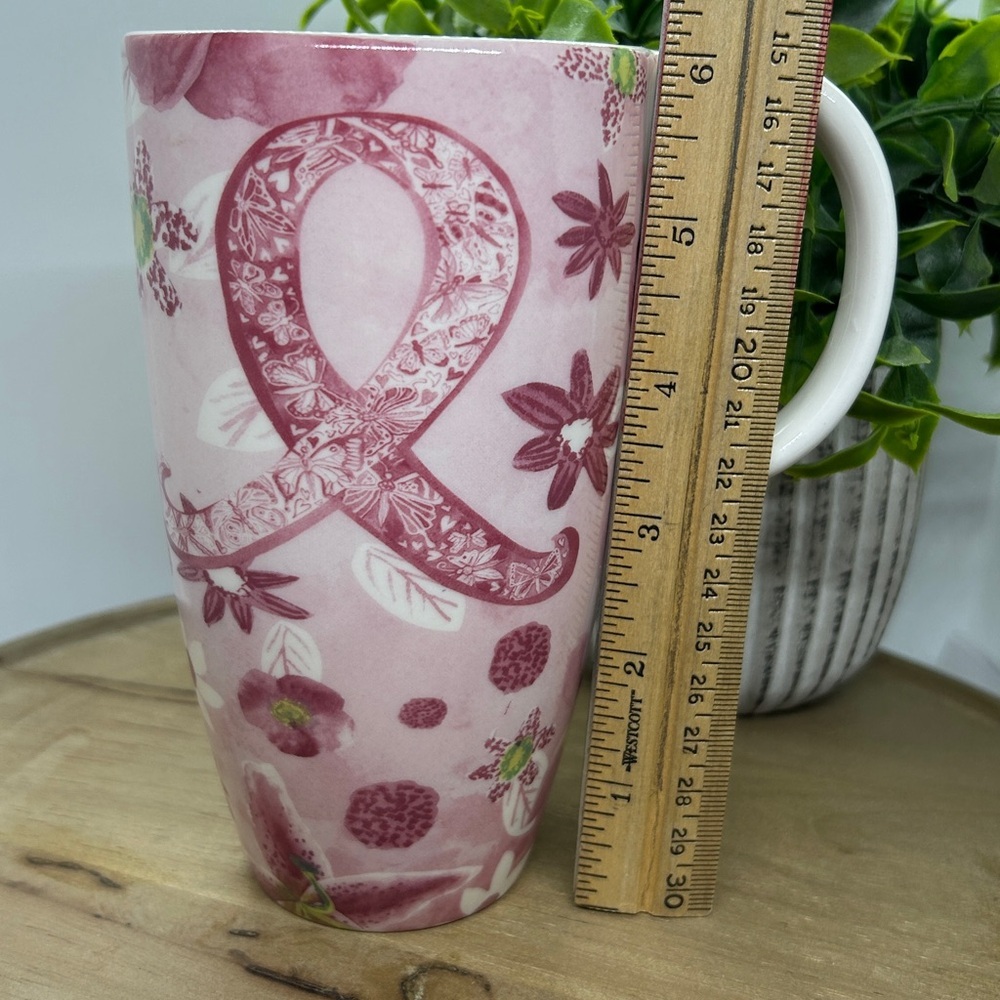 CANCER SURVIVOR 16 oz Ceramic Pink Floral Coffee Mug - Picture 7 of 8